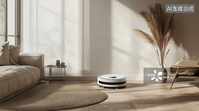 【AI数字艺术】科技扫地机器人图片素材