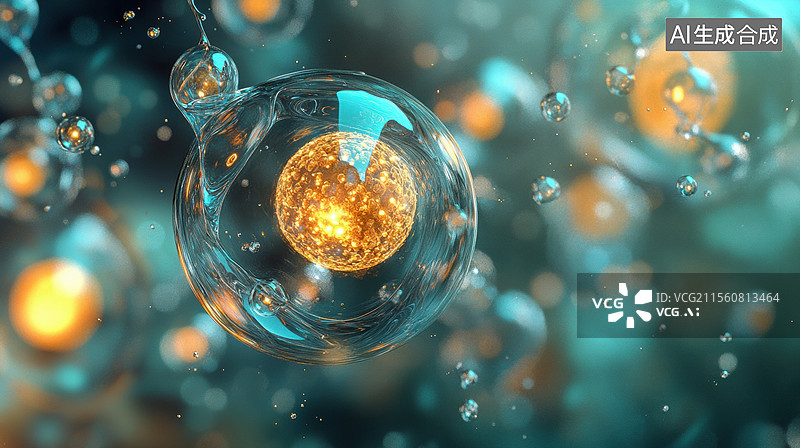 【AI数字艺术】科技分子细胞图片素材