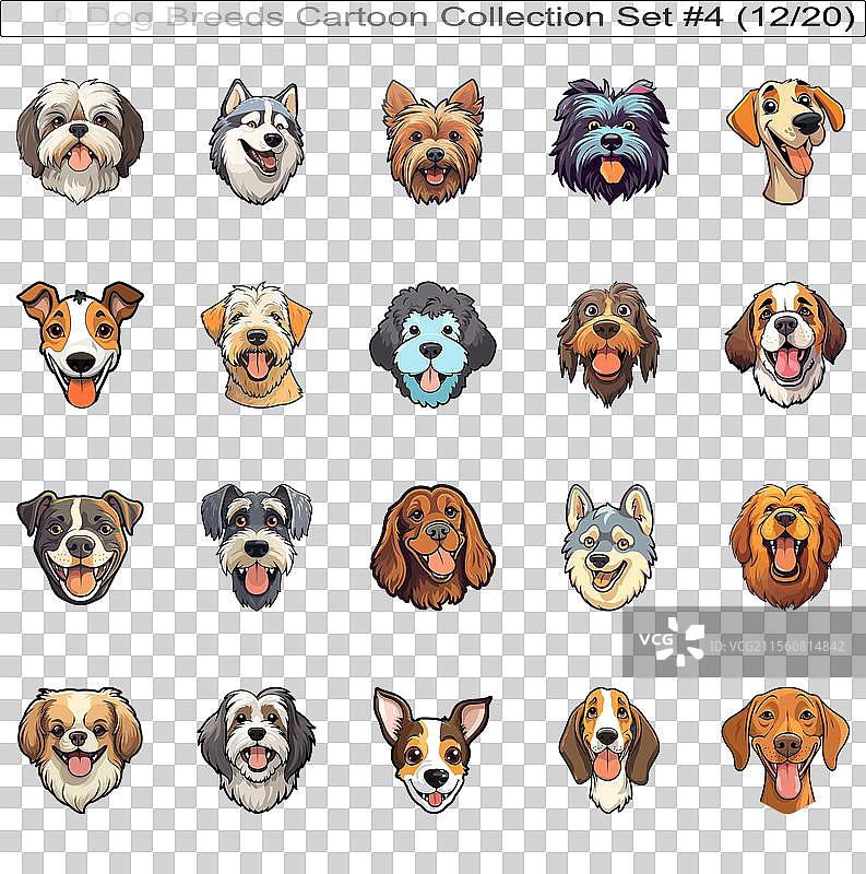 可爱的狗狗卡通角色，搞笑的犬种图片素材