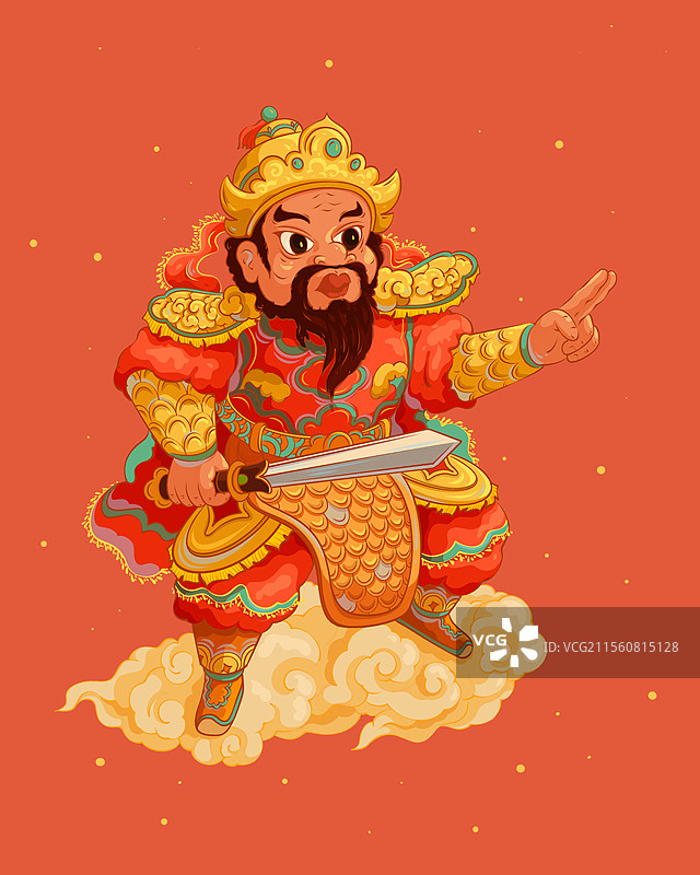 门神人物传统文化节日插画图片素材