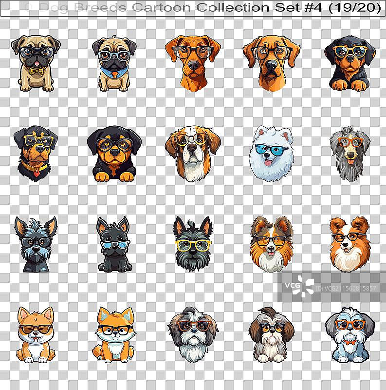 有趣的狗品种卡通角色可爱的狗狗图片素材