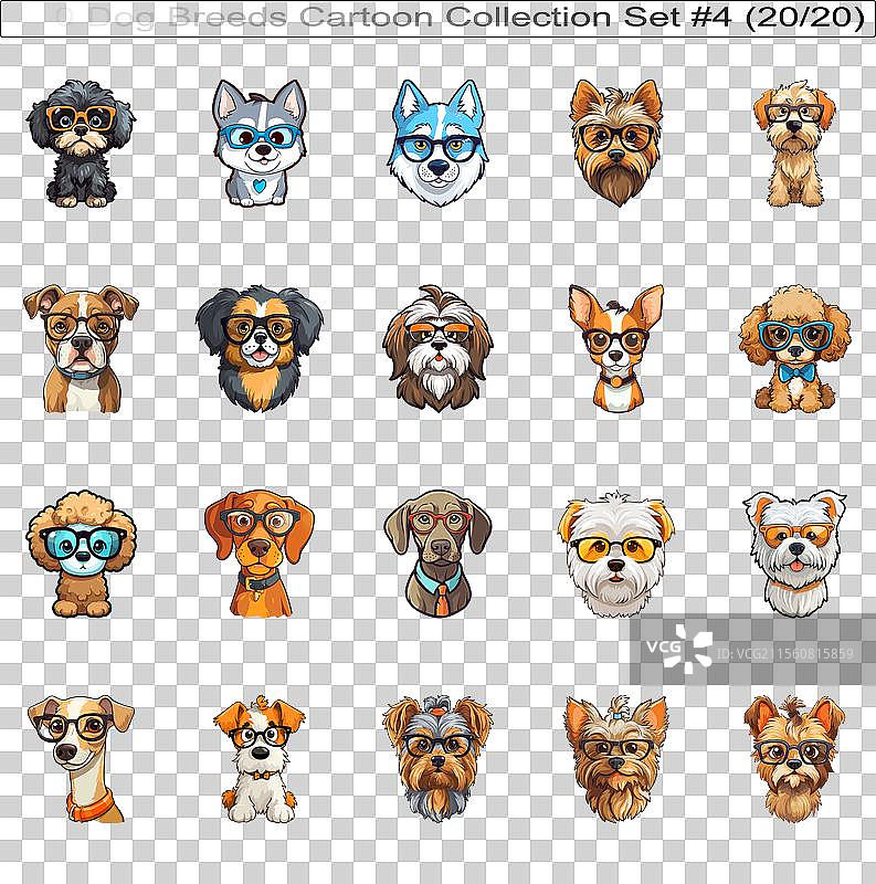 有趣的狗狗品种卡通角色可爱的狗狗图片素材