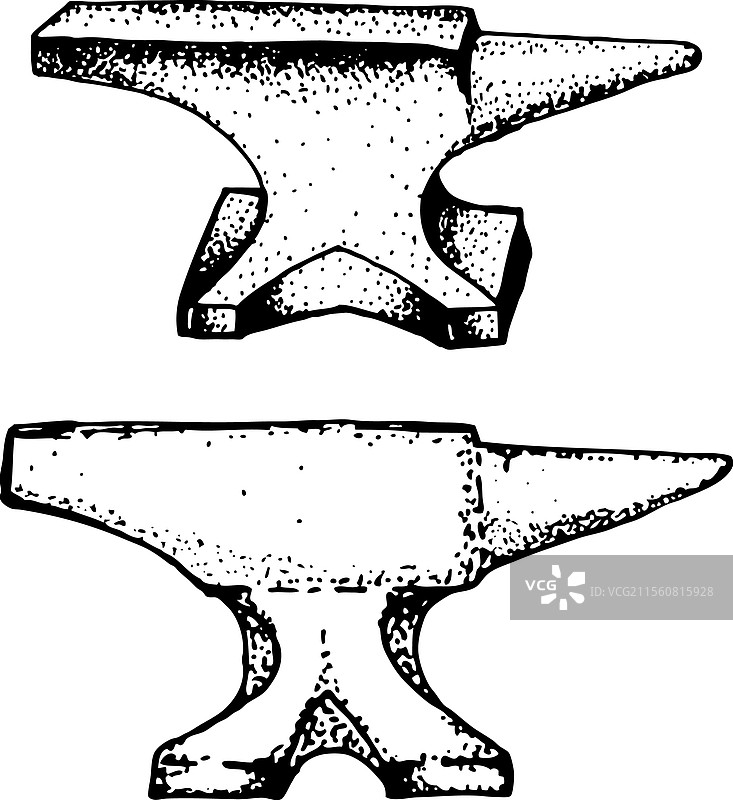 一组手绘的铁砧图片素材