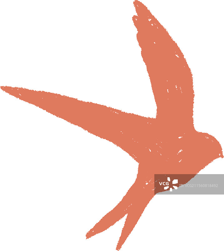 手绘蜡笔燕子图片素材