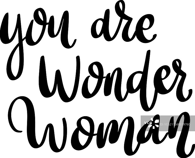 你是神奇女侠的手绘字母名言图片素材