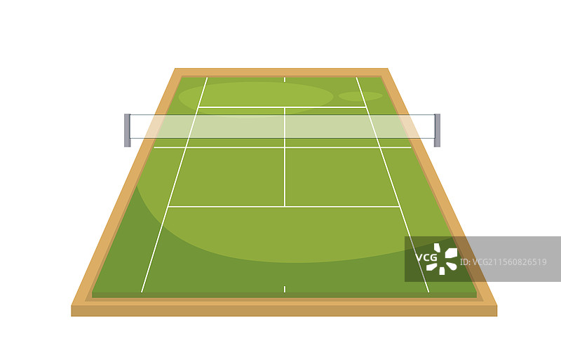 网球场的视角，带有黑色线条图片素材