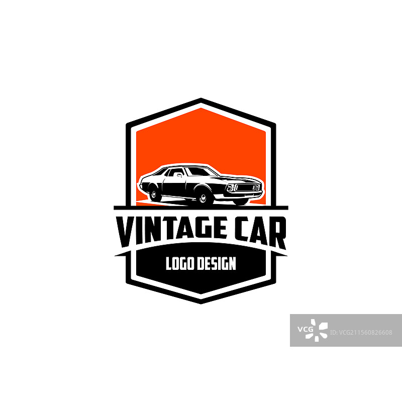 复古汽车野马的优雅设计轮廓图片素材