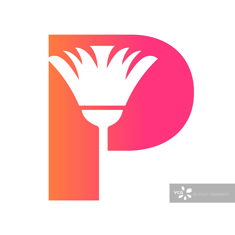 简约干净的字母P组合标志图片素材