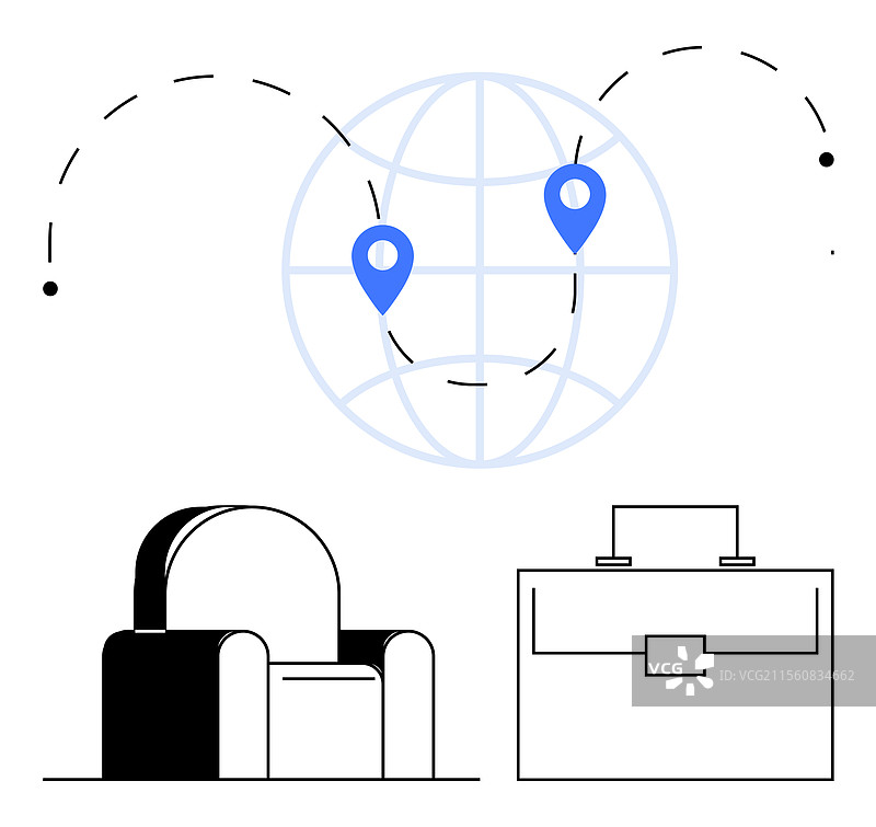 全球连通性与旅行目的地图片素材