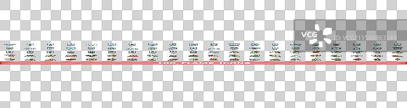 100个火焰图标集，彩色线条风格图片素材