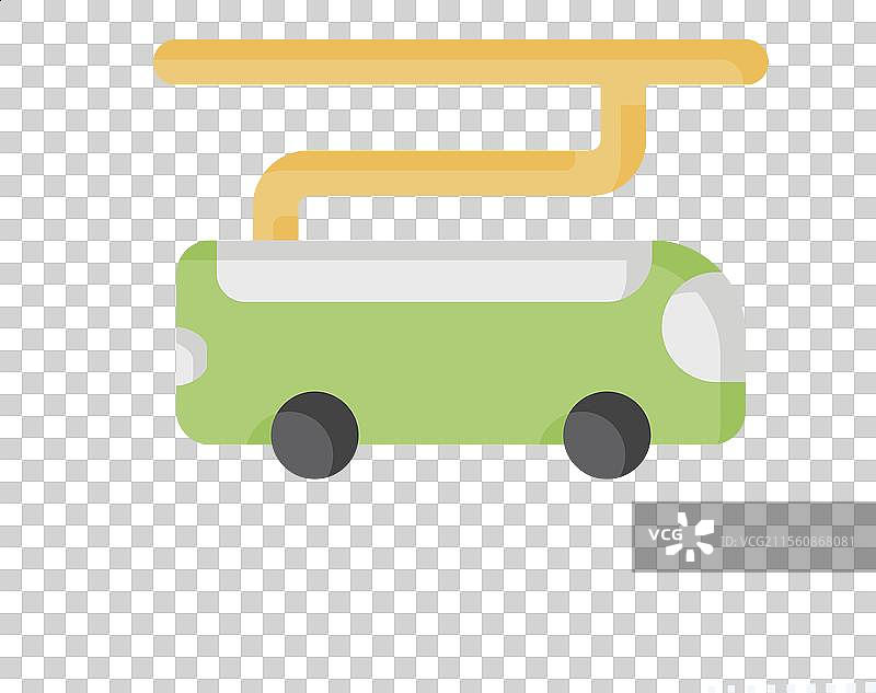 与智慧城市符号相关的电动公交车图标图片素材