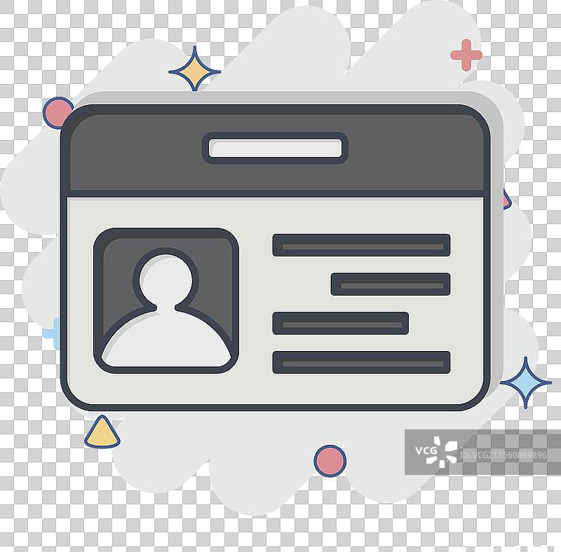 与智慧城市符号相关的身份证图标漫画图片素材