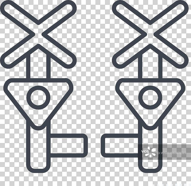 与火车站相关的平交道口图标图片素材