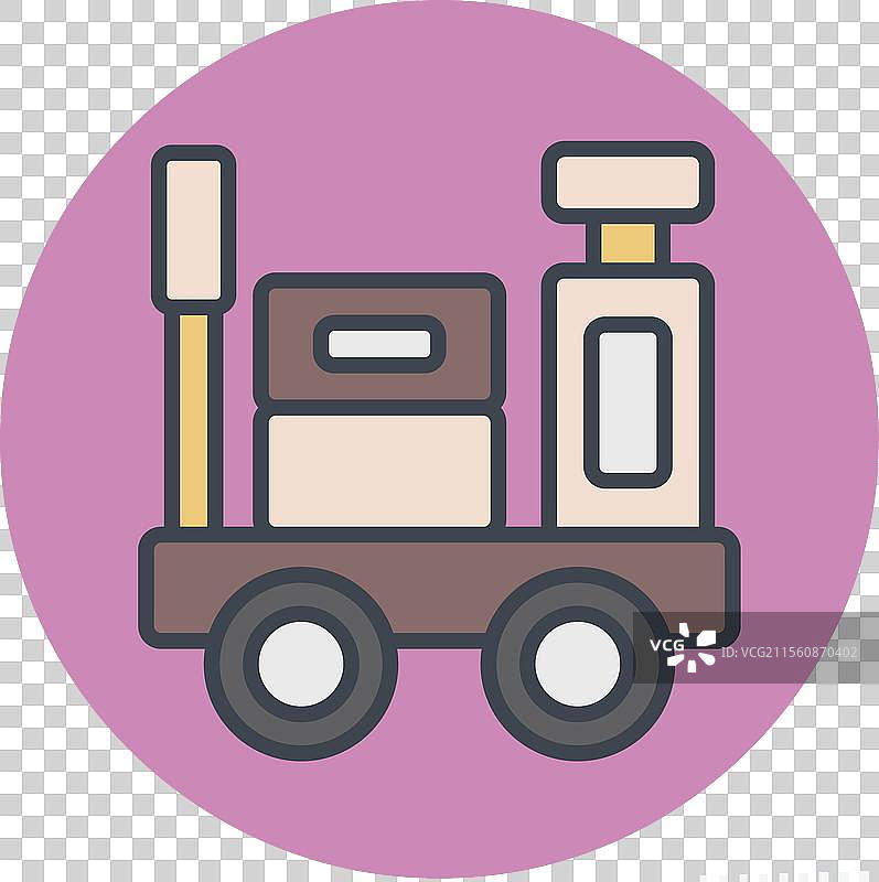 与火车站相关的行李推车图标图片素材