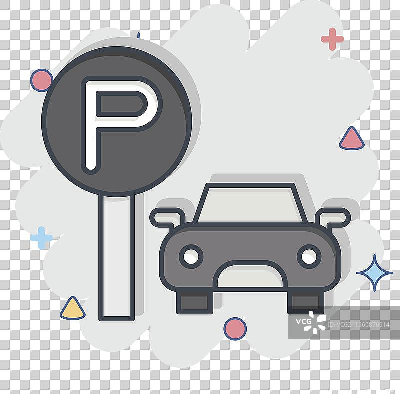 与智慧城市相关的停车区域图标图片素材