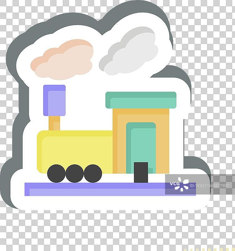 与火车站相关的火车烟雾贴纸图片素材