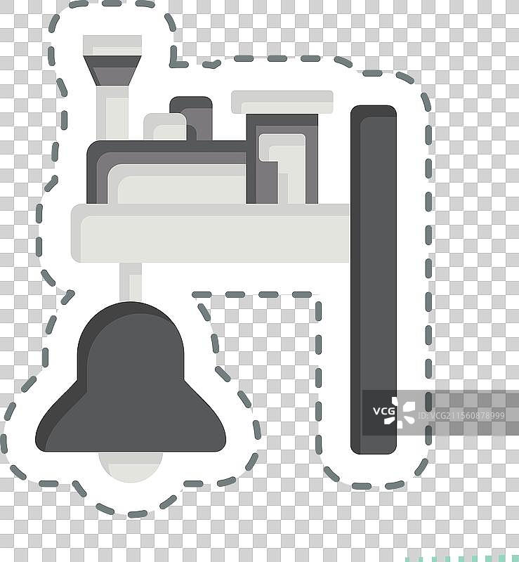 与火车相关的火车铃贴纸线条剪切图片素材