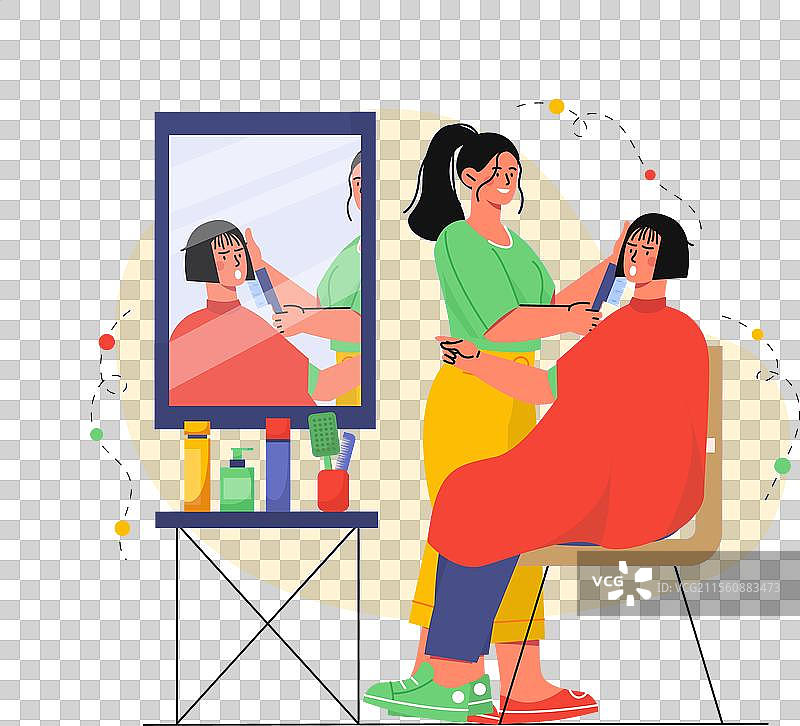 理发店里的糟糕发型图片素材