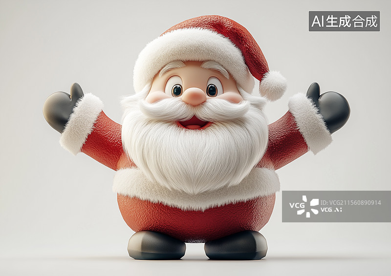 【AI数字艺术】3D可爱的圣诞老人图片素材