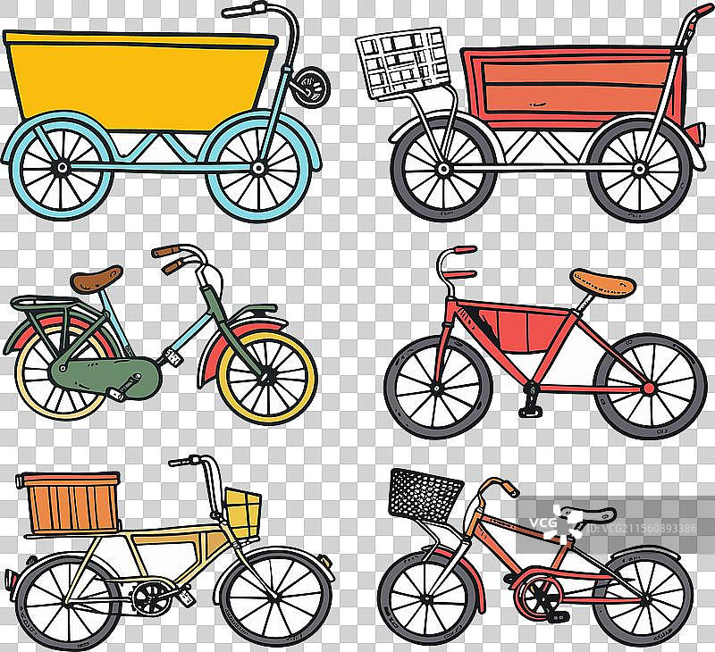 彩色三轮自行车图片素材