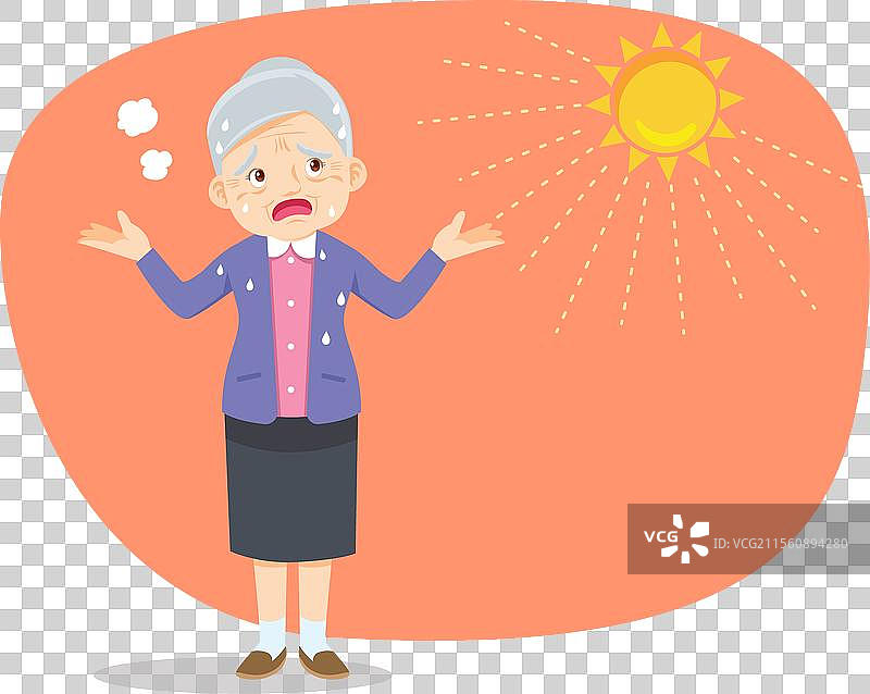老人因夏日阳光的炎热而口渴图片素材