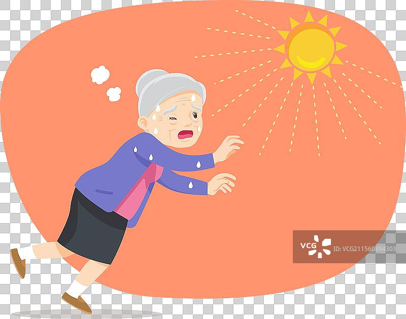 老人因夏日阳光的炎热而口渴图片素材