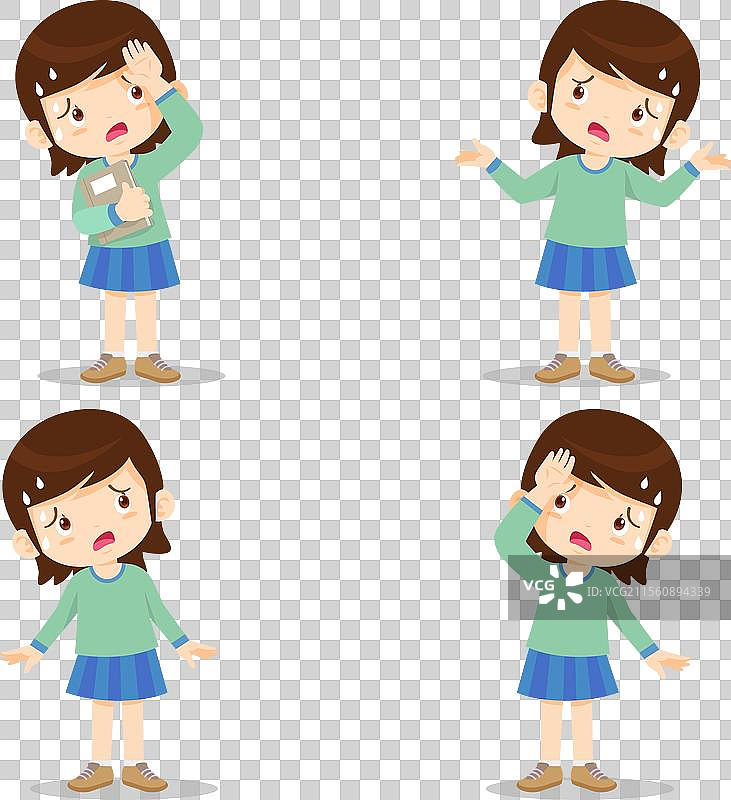 女孩因夏日阳光的炎热而口渴图片素材