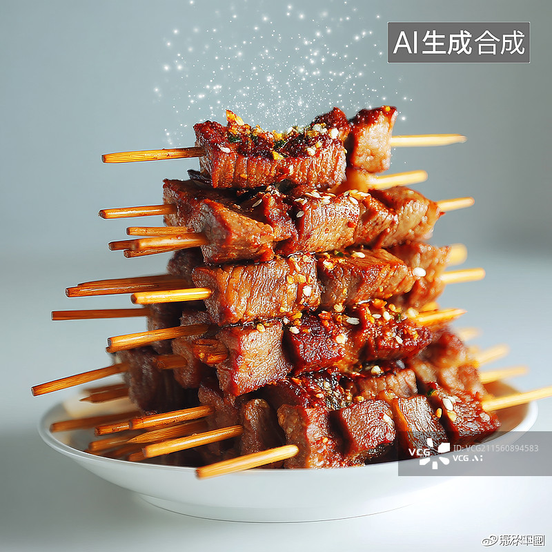 【AI数字艺术】美味烤牛肉串图片素材