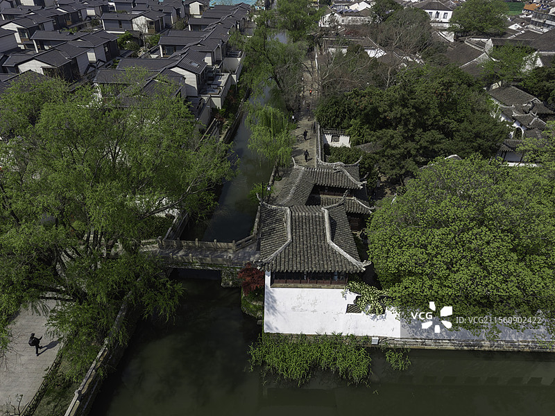 航拍苏州耦园风光图片素材