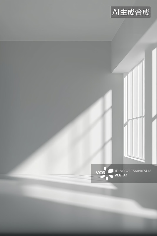 【AI数字艺术】阳光透过窗户的阴影图片素材