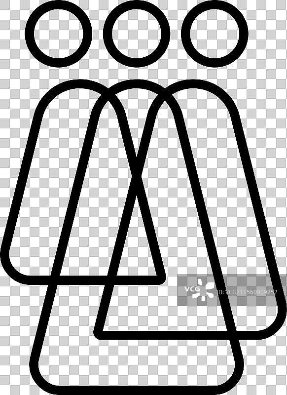 人们家庭团结在一起的线条轮廓图片素材