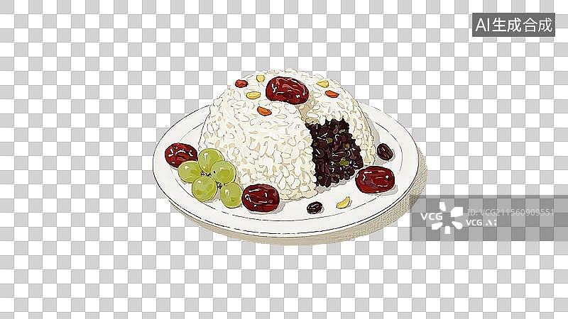 【AI数字艺术】八宝饭手绘插画美食图片素材