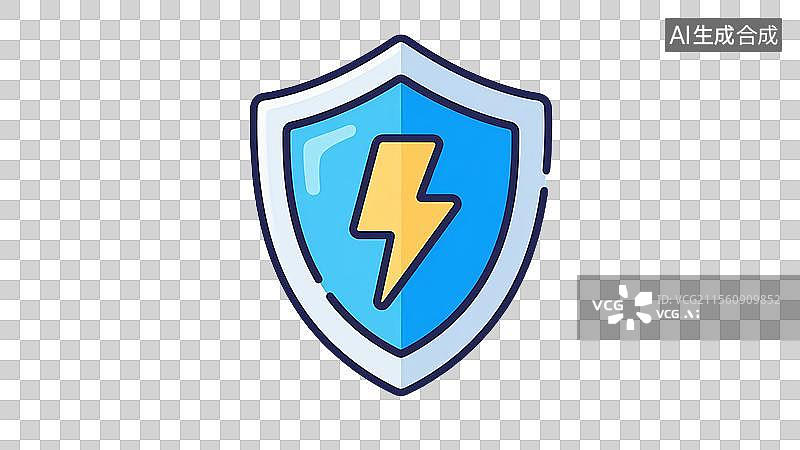【AI数字艺术】闪电安全护盾图片素材