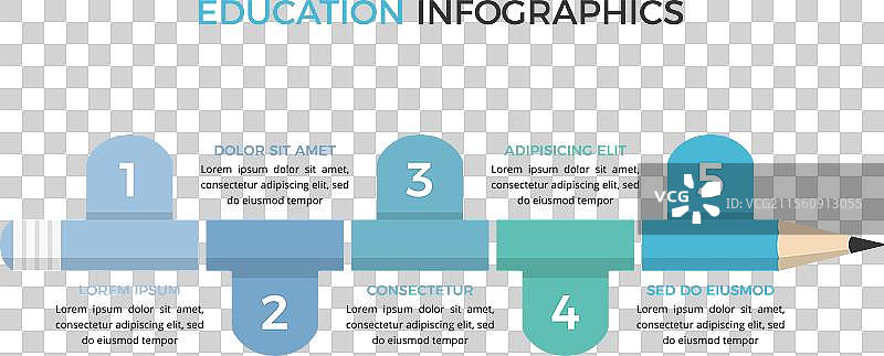 带铅笔的教育信息图表图片素材