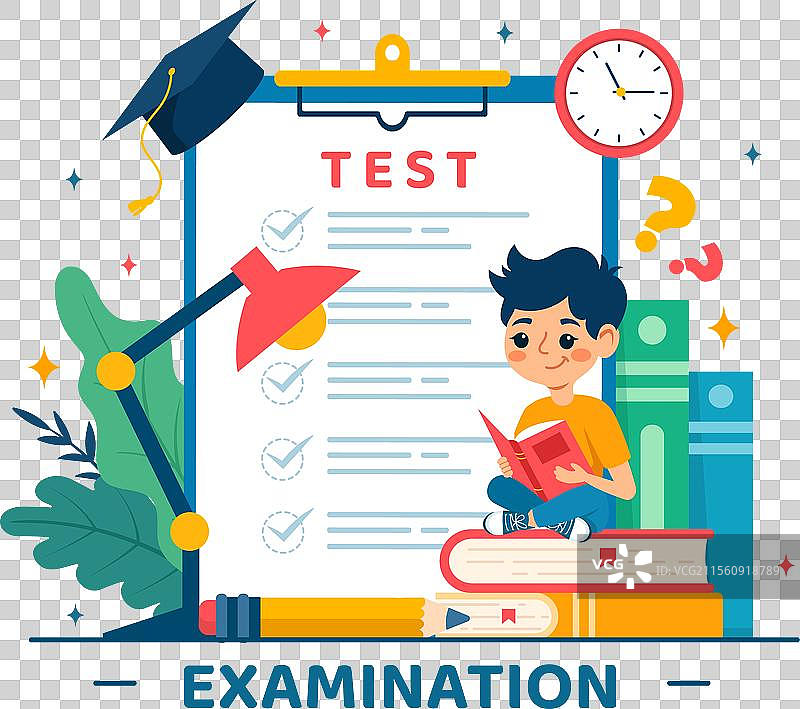 带有在线考试表格的考试试卷图片素材