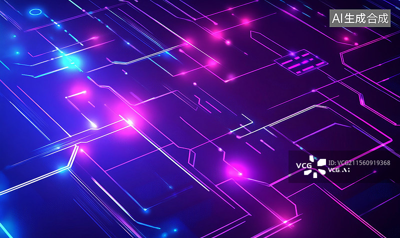 【AI数字艺术】电路板背景图片素材