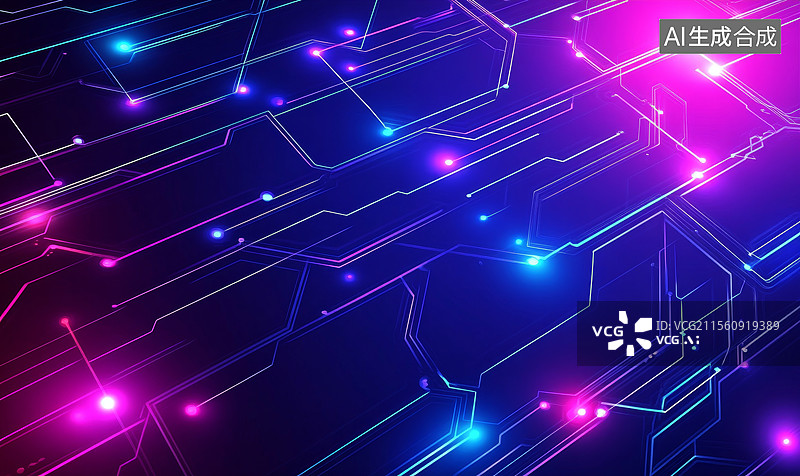 【AI数字艺术】电路板背景图片素材