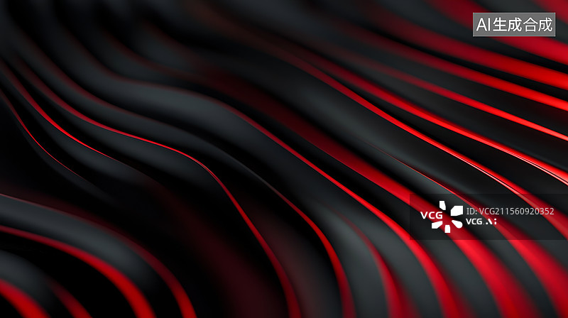 【AI数字艺术】黑红色曲面抽象背景图片素材