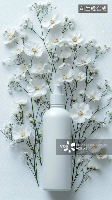 【AI数字艺术】白色商品面霜图片素材