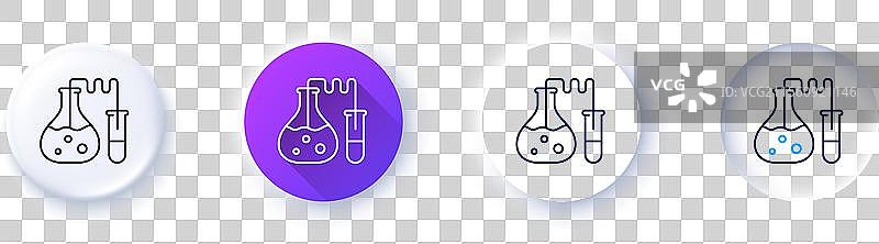 化学实验室线条图标实验室烧瓶标志图片素材