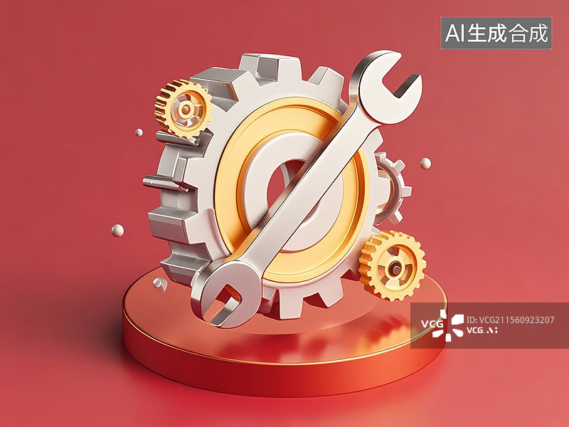 【AI数字艺术】扳手、钳子等，维修工具，3d渲染图片素材