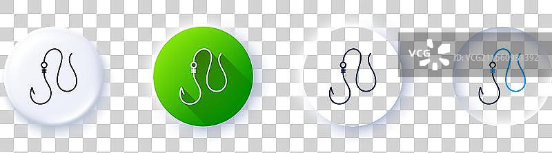 钩子线图标 钓鱼工具标志 线条图标图片素材