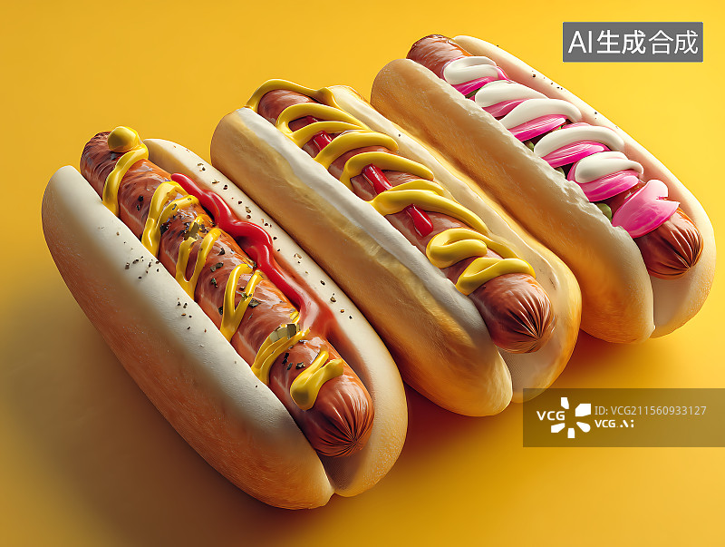 【AI数字艺术】美式热狗的特写镜头图片素材