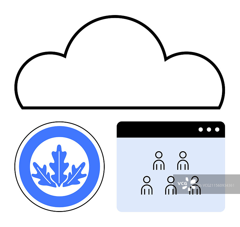 云存储与团队协作及环保图片素材