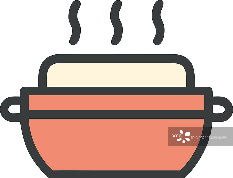 蒸汽腾腾的锅里煮着米饭，盖着锅盖图片素材