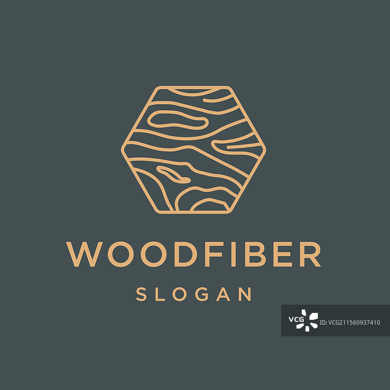 带有树皮的六边形木质标志图片素材