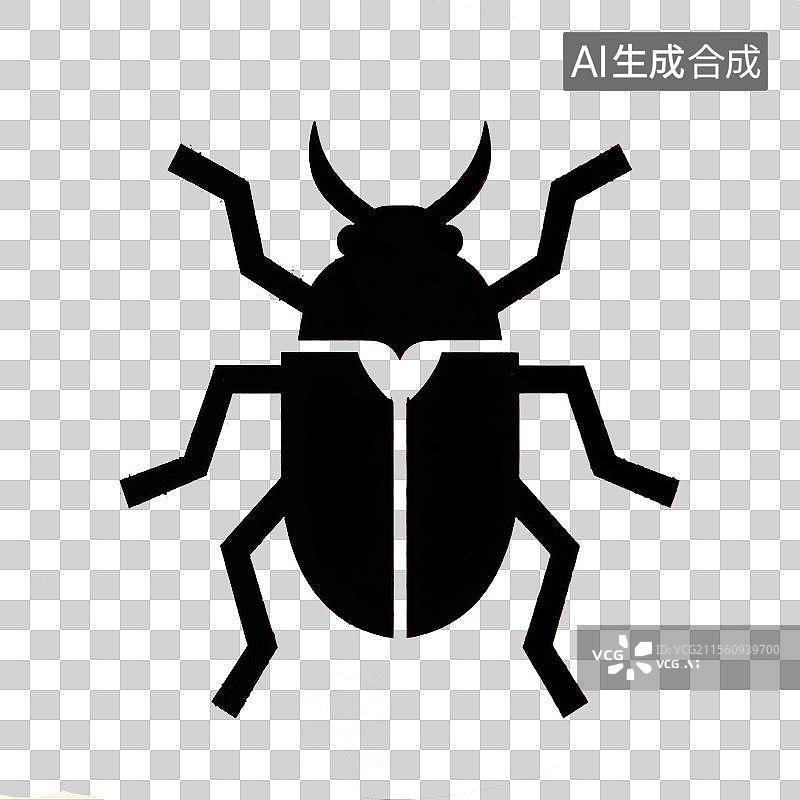 【AI数字艺术】黑色的昆虫图标图片素材