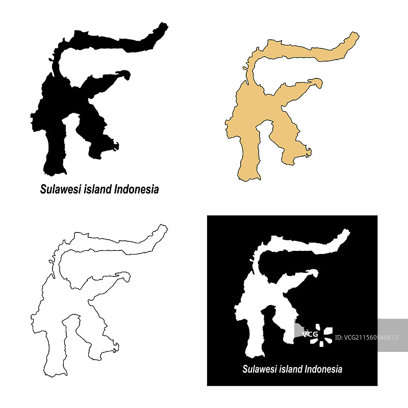 苏拉威西岛地图设计图片素材