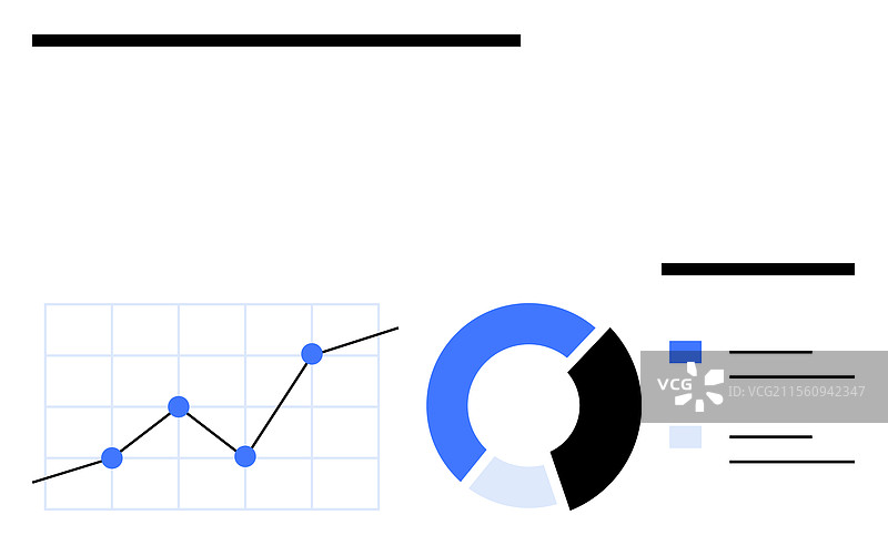 极简风格的数据图表和饼图展示图片素材