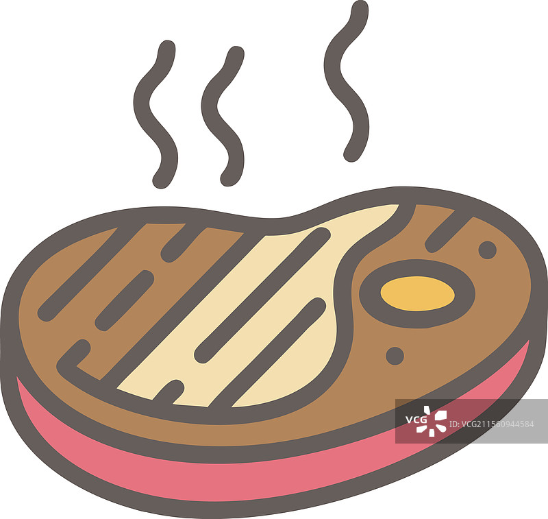 街头美食：热板上的烤牛排图片素材